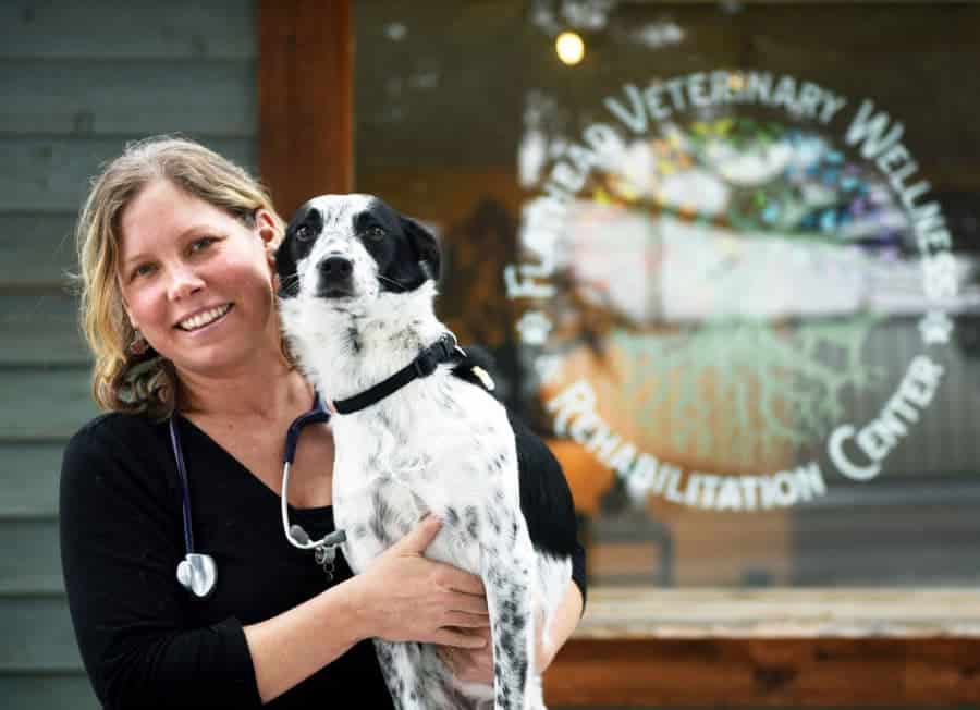 Dr. Heather McEvoy, DVM, cVMA, CCRT with a happy patient! Dr. Heather McEvoy, DVM, cVMA, CCRT with a happy patient!